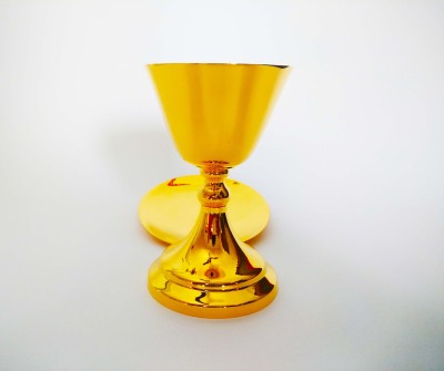 Chalice and Paten Chalice & Paten Gold Plated Glass Set Wine Glass(125 ml, Brass, Gold)