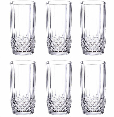 GOOD TO GREAT (Pack of 6) Beer Glass Whiskey Glass Juice Water Glass Tall Mug Drinking Glass_New Glass Set Water/Juice Glass(250 ml, Glass, Clear)