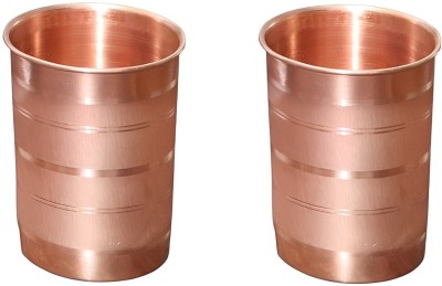 Enterprises Muskan (Pack of 2) E32411 Glass Set Water/Juice Glass(300 ml, Copper, Gold)