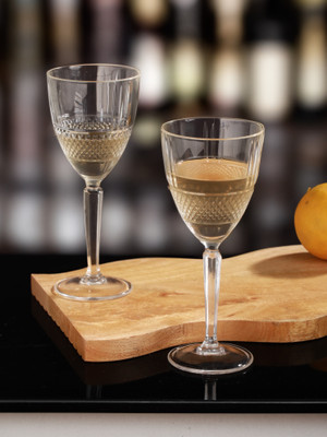 Trovea's (Pack of 4) Troveas Brillante White Wine Goblet Glass Set Wine Glass(250 ml, Glass, Clear)