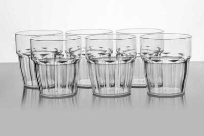 khodal (Pack of 6) Juice ,Beer ,Cocktail ,Hot Beverage Glass Set Water/Juice Glass Glass Set Water/Juice Glass(300 ml, Plastic, Clear)