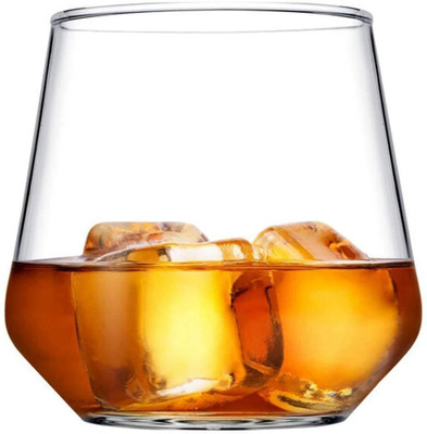 Connvoke Premium Sturdy Whisky Glass, Bar Glass for Drinking Bourbon (Pack of 6,350ml)_ Glass Set Beer Mug(350 ml, Glass, Clear)