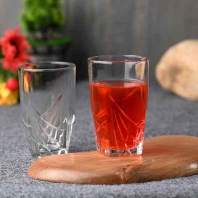 Drazit (Pack of 6) Glass suitable for Drinking water Juice Cocktails Bourbon soda sarbat Glass Set Water/Juice Glass(160 ml, Glass, Clear)