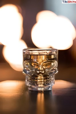 TikiShots (Pack of 6) Vodka/Rum/Shots Skull Design Glass Set Shot Glass(60 ml, Glass, Clear)
