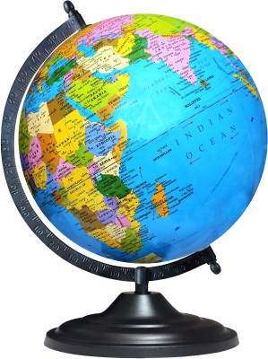 Savy 12 Inch=30.48 cm Globe, Black Arc and Base, Multicolor Map Blue Ocean Multicolor Map Blue Ocean for Kids School Home Office Table Rotating Laminated Political Geography Study World Globe(12 Inch Blue)