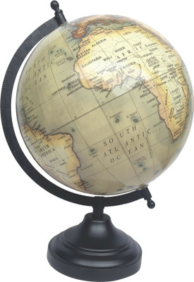 Globeskart Designer Antique Graphic Beige Yellow Desk and Table Top Political World Globe(Medium Graphic Beige Yellow)