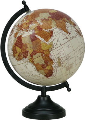 Globeskart Designer Cream Multi Red Desk & Table Top Political World Globe(Medium Cream)