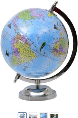 GAV Globe big size with famous monuments images and magnifying Lens Desk and Table top Political World Globe(Large Blue)