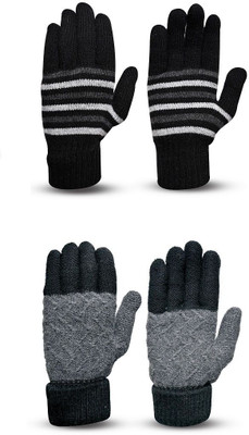 DesoRia Solid, Self Design, Woven Winter Women Gloves