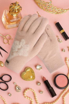 HOC Floral Print Winter Women Gloves