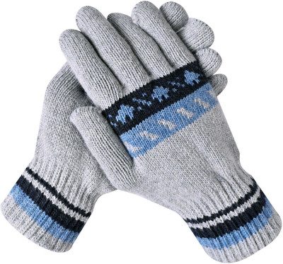 HOC Geometric Print, Self Design, Printed Winter Women Gloves