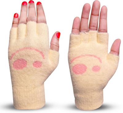 DesoRia Floral Print, Self Design, Printed Winter Women Gloves