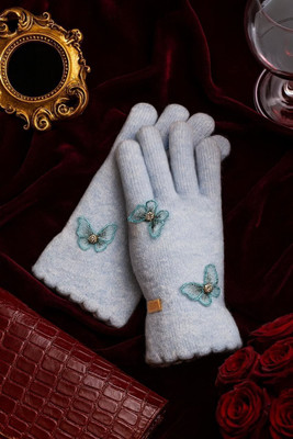 HOC Self Design, Solid, Embellished Winter Women Gloves