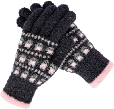 SFAB Graphic Print, Self Design, Printed Winter Women Gloves