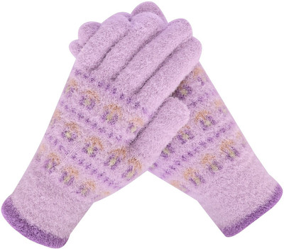HOC Graphic Print, Self Design, Printed Winter Women Gloves