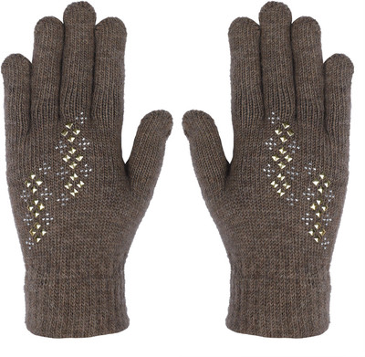 LOOM LEGACY Embellished Winter Women Gloves
