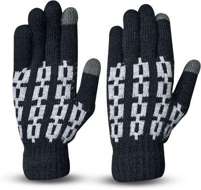 DesoRia Solid, Self Design, Printed Winter Women Gloves