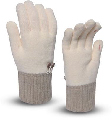 HOC Self Design, Solid, Embellished Winter Women Gloves
