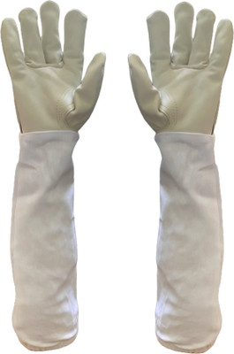 RAHBAN Beekeeping Protective Gloves-Breathable Fabric Leather Gloves with Elastic cuffs Garden Tool Kit(1 Tools)