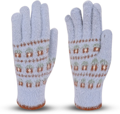 HOC Graphic Print, Self Design, Printed Winter Women Gloves
