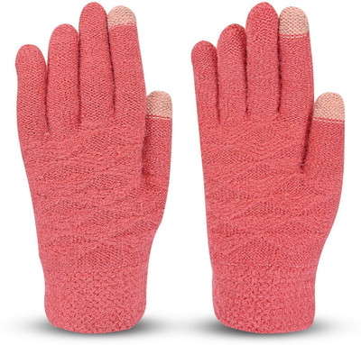 HOC Solid, Self Design Winter Women Gloves