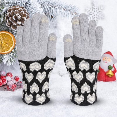 DesoRia Floral Print Winter Women Gloves