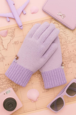 DesoRia Self Design, Solid, Embellished Winter Women Gloves