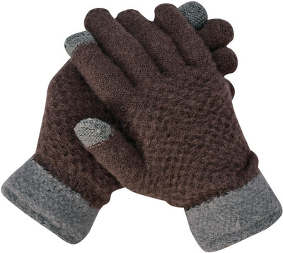 DesoRia Solid, Self Design, Woven Winter Women Gloves