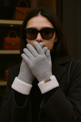 LOOM LEGACY Solid, Self Design Winter Women Gloves