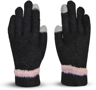 DesoRia Solid, Self Design Winter Women Gloves