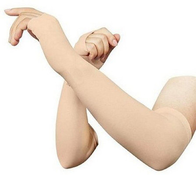 RBSOCK Cotton Arm Sleeve For Men & Women(Free, Brown)