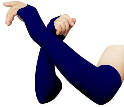 KRISHN COLLECTION Nylon, Cotton Arm Sleeve For Men & Women(Free, Black)
