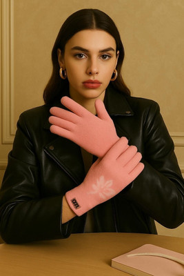 HOC Floral Print Winter Women Gloves