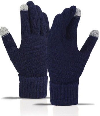 FRANKOPOLIS Woven, Self Design, Solid Winter Women Gloves