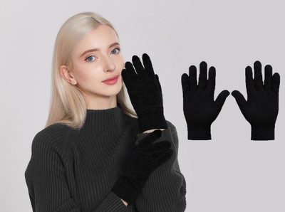 Yuneek Solid Winter Women Gloves