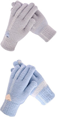 HOC Graphic Print, Self Design, Printed Winter Women Gloves