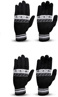 SFAB Striped, Self Design, Printed Winter Men Gloves