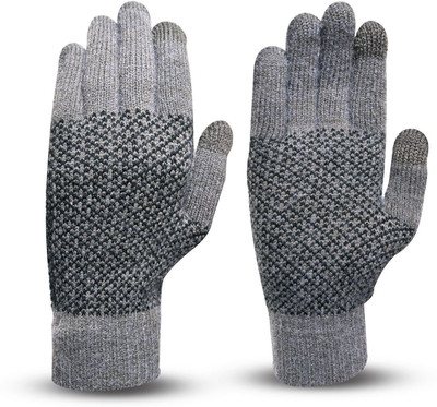 HOC Checkered, Self Design, Printed Winter Women Gloves
