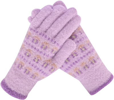 LOOM LEGACY Graphic Print, Self Design, Printed Winter Women Gloves