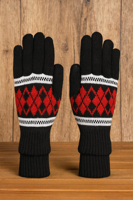 LOOM LEGACY Geometric Print Winter Women Gloves