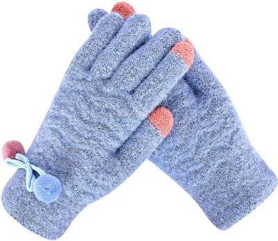 HOC Embroidered, Woven, Solid Winter Women Gloves