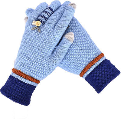 HOC Embroidered, Self Design, Solid Winter Women Gloves