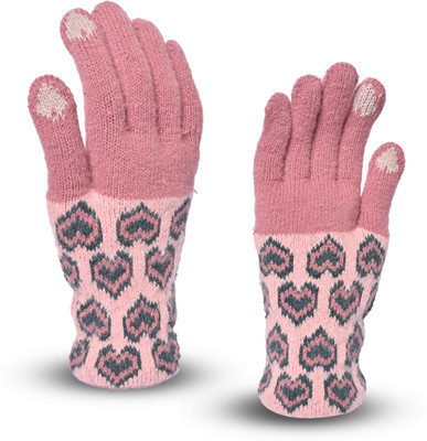 LOOM LEGACY Floral Print Winter Women Gloves