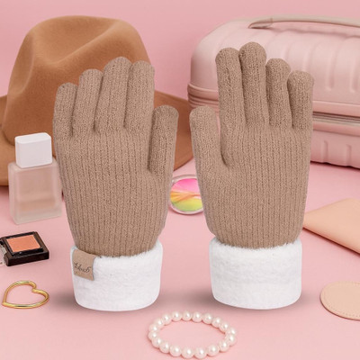 HOC Solid, Self Design Winter Women Gloves