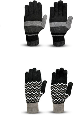 DesoRia Solid, Self Design, Woven Winter Women Gloves