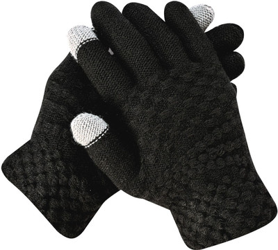 DesoRia Woven, Self Design Winter Women Gloves