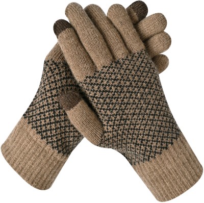 LOOM LEGACY Checkered, Self Design Winter Men Gloves