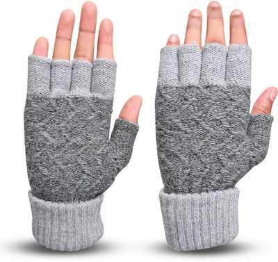 HOC Embroidered, Self Design, Printed Winter Women Gloves