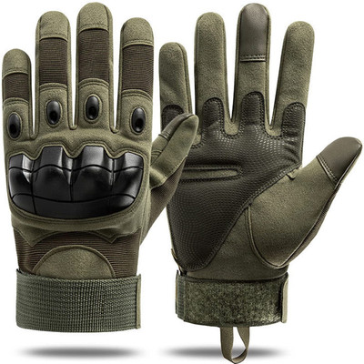 DreamPalace India Full Finger Off-Road Long Finger Cycling.Motorbike Hard Case Motorbike Gloves Riding Gloves(Green)
