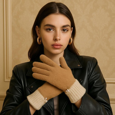 HOC Self Design, Solid, Embellished Winter Women Gloves